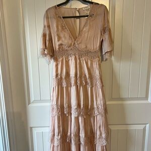 Storia Blush Lace Maxi Dress